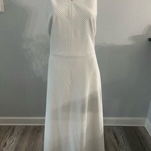Banana Republic Cream Striped Maxi Dress
